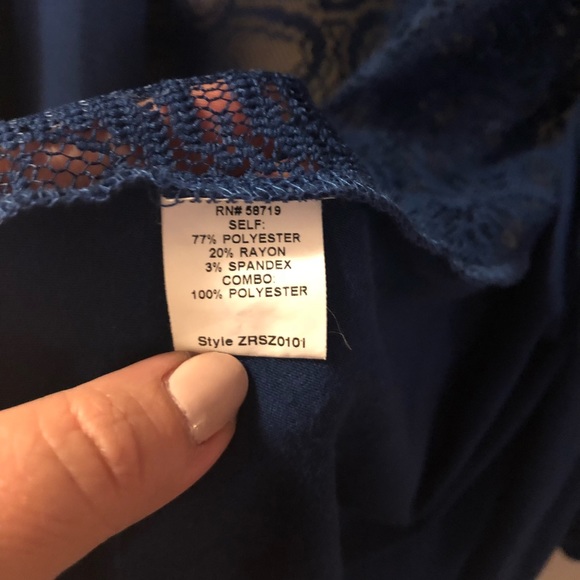 Blue cardigan with lace back EUC - Picture 4 of 5